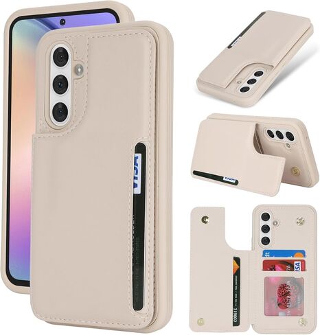 iCoverCase Compatible with Samsung Galaxy A14 5G Case with Card Holder, A14 5G Wallet Case for Women Men [RFID Blocking] PU Leather Protective Phone Case for A14 5G (Gray Leopard) in Saudi Arabia