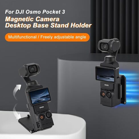 Osmo Pocket 3 Magnetic Camera Desktop Base Stand Holder Multifuctional Expansion Adapter Adjustable Steering Mount Bracket for DJI Osmo Pocket 3 Accessories in Kuwait