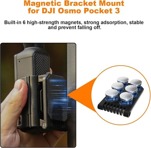 Osmo Pocket 3 Magnetic Camera Desktop Base Stand Holder Multifuctional Expansion Adapter Adjustable Steering Mount Bracket for DJI Osmo Pocket 3 Accessories in Kuwait