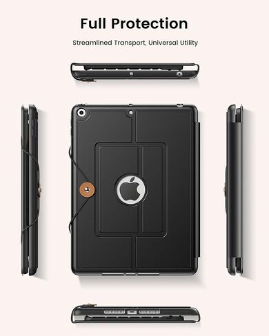 حافظة لوحة مفاتيح INFILAND لجهاز iPad الجيل التاسع/الثامن/السابع (10.2 بوصة)، إضاءة خلفية 7 ألوان ولوحة تتبع عالية الدقة، حافظة لوحة مفاتيح رفيعة ومحمولة قابلة للفصل مع حامل أقلام رصاص، فحمي in Kuwait