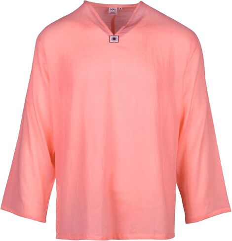 LOFBAZ Men's T-Shirt 100% Cotton Beach Hippie Shirt V-Neck Yoga Tunic Top in Saudi Arabia