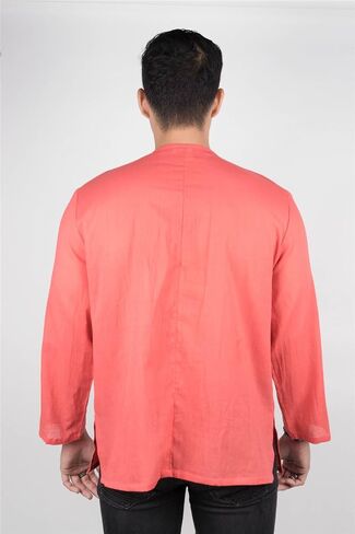 LOFBAZ Men's T-Shirt 100% Cotton Beach Hippie Shirt V-Neck Yoga Tunic Top in Saudi Arabia