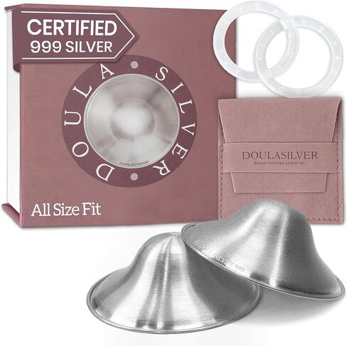 The Original Silver Nursing Cups - Nipple Shields for Breastfeeding - Zero Irritation, Invisible and Lightweight - 925 Silver Nipple Covers for Newborn Essentials in Saudi Arabia