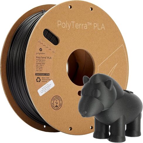 Polymaker Matte PLA Filament 1.75mm Black، 1.75 PLA خيوط الطابعة ثلاثية الأبعاد 1 كجم - PolyTerra 1.75 PLA Filament Black Matte خيوط الطباعة ثلاثية الأبعاد (1 شجرة مزروعة) in Kuwait