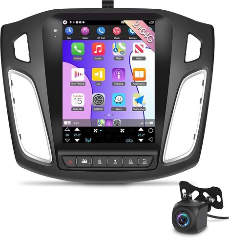 9.7 inch Android 13 Car Stereo for Ford Focus 2012-2018 with Wireless Carplay and Android Auto - 2+64G HD Touchscreen Bluetooth Radio with HiFi GPS Navigation WiFi + Backup Camera in Saudi Arabia