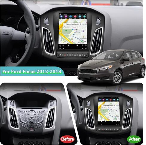 9.7 inch Android 13 Car Stereo for Ford Focus 2012-2018 with Wireless Carplay and Android Auto - 2+64G HD Touchscreen Bluetooth Radio with HiFi GPS Navigation WiFi + Backup Camera in Saudi Arabia