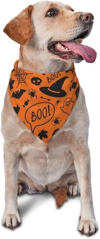 Halloween Dog Bandana,Pumpkin Bat Pet Scarf Dog Triangle Dog Scarf,Reversible Pet Scarf for Boy and Girl, idea (Yellow) in Saudi Arabia