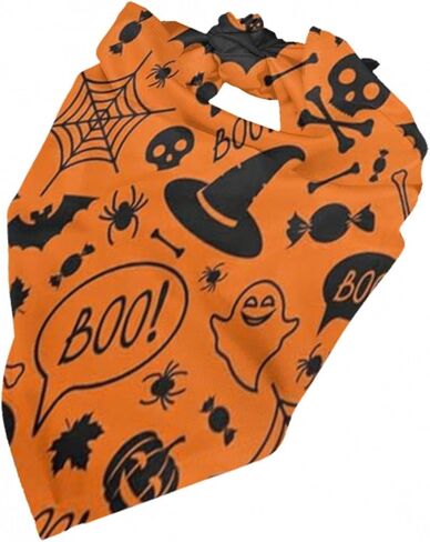 Halloween Dog Bandana,Pumpkin Bat Pet Scarf Dog Triangle Dog Scarf,Reversible Pet Scarf for Boy and Girl, idea (Yellow) in Saudi Arabia
