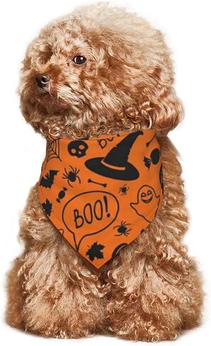 Halloween Dog Bandana,Pumpkin Bat Pet Scarf Dog Triangle Dog Scarf,Reversible Pet Scarf for Boy and Girl, idea (Yellow) in Saudi Arabia