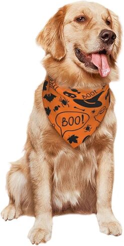 Halloween Dog Bandana,Pumpkin Bat Pet Scarf Dog Triangle Dog Scarf,Reversible Pet Scarf for Boy and Girl, idea (Yellow) in Saudi Arabia