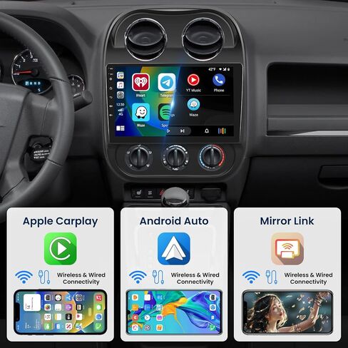 2+64G Inefala for Jeep Compass 2010-2016 Android 13 Dash Kit with Wireless Carplay & Android Auto, 10.1" Touchscreen with WiFi GPS BT HiFi FM/RDS EQ Backup Camera MIC in Saudi Arabia