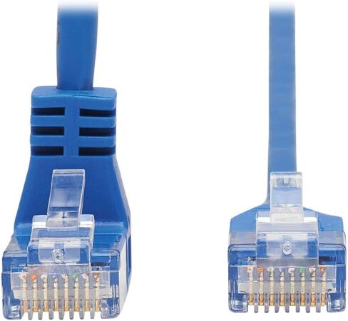 كابل Tripp Lite Down Angle Cat6 Ethernet، كابل توصيل شبكة UTP رفيع مصبوب جيجابت، أزرق، 5 أقدام (N204-S05-BL-DN) in Saudi Arabia