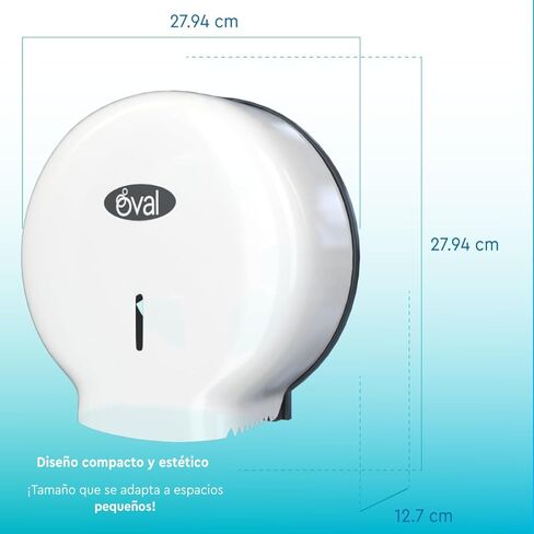 OVAL - Toilet Paper Dispenser Jumbo Jr Polypropylene |5 Tissue dispensers for 9" Toilet Paper Rolls | Durable, Easy-to-Install, and Compact Design with 2 Keys Included, Perfect for High-Traffic Areas in Kuwait