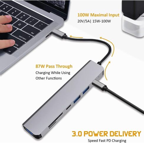 محطة إرساء USB C 7 En 1 Cimexi Hdmi 4k Usbc Pd 100w in Saudi Arabia