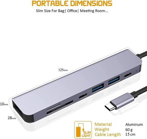 محطة إرساء USB C 7 En 1 Cimexi Hdmi 4k Usbc Pd 100w in Saudi Arabia