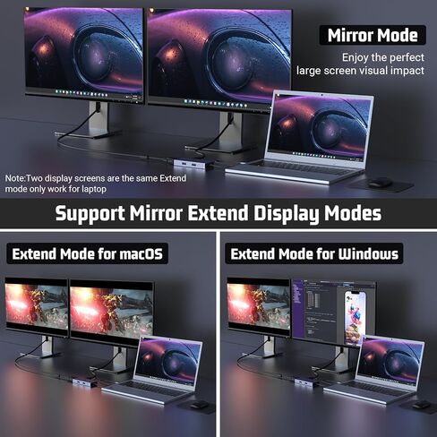 محول USB C متعدد المنافذ بـ 6 منافذ، محور USB C، شاشة ثلاثية USB C إلى HDMI، VGA، دونجل مع USB A، قارئ بطاقة SD/TF، ​​محور USB C متعدد المنافذ لأجهزة الكمبيوتر المحمول USB C والأجهزة الأخرى in Kuwait