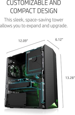 HP Victus 15L Gaming Desktop 2023 Newest, Intel Core i7-12700 up to 4.9GHz(12 cores), NVIDIA GeForce RTX 3060 Graphics, 64GB RAM, 2TB SSD, Wi-Fi 6, Bluetooth, Windows 11 Home in Saudi Arabia