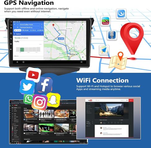 2G + 32G راديو ستيريو للسيارة مع Apple CarPlay اللاسلكي Android Auto لسيارة Hyundai Veloster 2012-2017 9 بوصة شاشة لمس Android راديو السيارة بلوتوث مع نظام ملاحة GPS واي فاي كاميرا احتياطية FM RDS وحدة رئيسية in Saudi Arabia