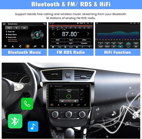 2G+64G لسيارة Nissan Sentra 2012-2017 Android 13 Car Stereo Wireless CarPlay Android Auto GPS Navi، شاشة لمس 10.1 بوصة صوت هاي فاي واي فاي/بلوتوث، FM/RDS، SWC، USB مزدوج + كاميرا احتياطية وميكروفون in Kuwait