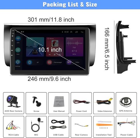 2G+64G لسيارة Nissan Sentra 2012-2017 Android 13 Car Stereo Wireless CarPlay Android Auto GPS Navi، شاشة لمس 10.1 بوصة صوت هاي فاي واي فاي/بلوتوث، FM/RDS، SWC، USB مزدوج + كاميرا احتياطية وميكروفون in Kuwait