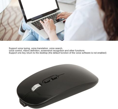 Pomya Computer Mouse, 28 Languages AI Smart Voice Mouse, 2.4G BT Connection Slim Mouse, for Business Working Studying Copywriting in Saudi Arabia