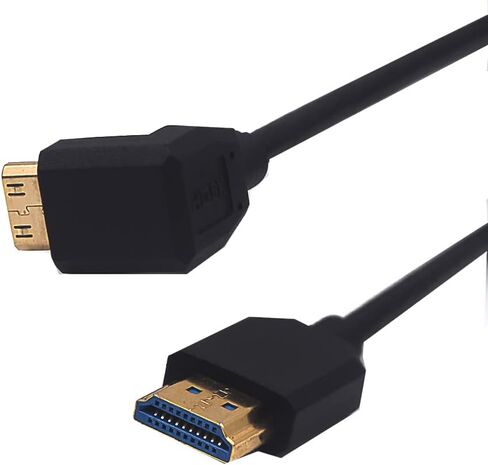 كابل ملفوف HDMI 8K بطول 4 أقدام، زاوية يمنى 90 درجة ميني HDMI 8K ذكر إلى HDMI 8K كابل حماية محول ذكر، ميني HDMI 2.1 إلى HDMI 2.1 إصدار سلك زنبركي حلزوني، 8K@60HZ in Saudi Arabia