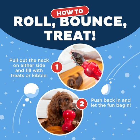 Outward Hound by Planet Dog Holiday Double Snoop Durable Treat-Dispensing Dog Toy, Red in Saudi Arabia