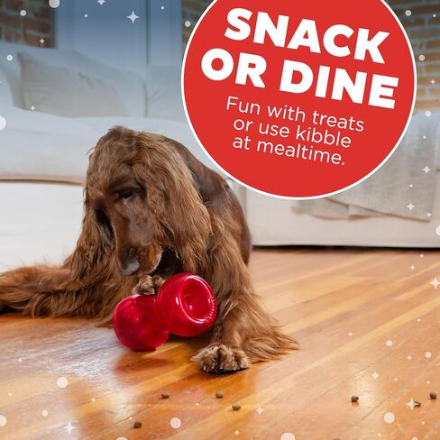 Outward Hound by Planet Dog Holiday Double Snoop Durable Treat-Dispensing Dog Toy, Red in Saudi Arabia