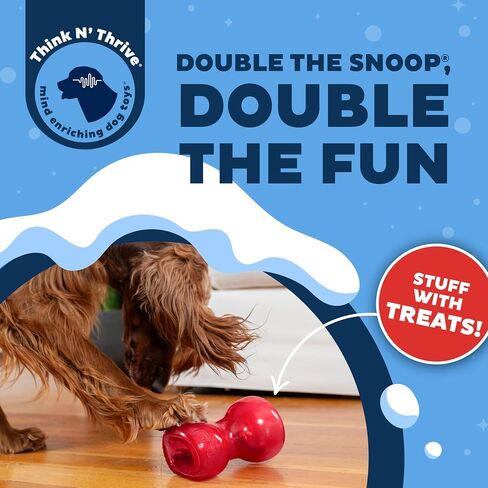 Outward Hound by Planet Dog Holiday Double Snoop Durable Treat-Dispensing Dog Toy, Red in Saudi Arabia