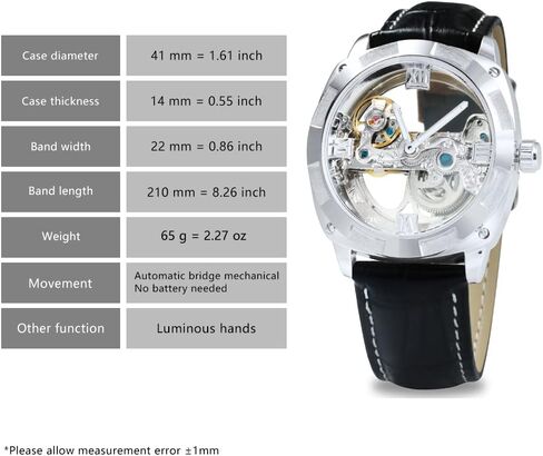 Caluxe Men Golden Bridge Skeleton Watch Automatic Mechanical Waterproof Calf Leather Strap in Kuwait
