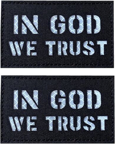 2 Pack Reflective in God We Trust and American Flag Tactical Morale Patch Hook-Fastener Backing (Black-Red-1) in Saudi Arabia