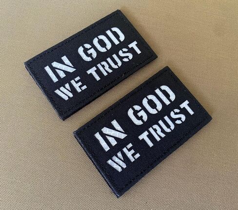2 Pack Reflective in God We Trust and American Flag Tactical Morale Patch Hook-Fastener Backing (Black-Red-1) in Saudi Arabia