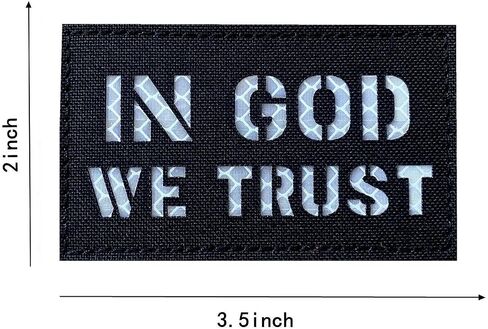 2 Pack Reflective in God We Trust and American Flag Tactical Morale Patch Hook-Fastener Backing (Black-Red-1) in Saudi Arabia