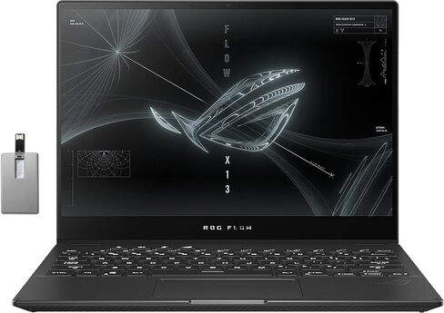 ASUS ROG Flow 13.4'' WUXGA Touchscreen Laptop, AMD Ryzen 9 6900HS, 16GB LPDDR5 RAM, 2TB SSD, NVIDIA GeForce RTX 3050, Backlit Keyboard, Win 11 Pro, Black, 32GB Hotface USB Card (Renewed) in Saudi Arabia