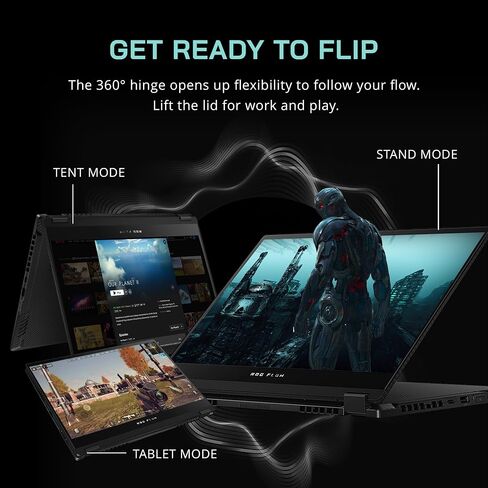 ASUS ROG Flow 13.4'' WUXGA Touchscreen Laptop, AMD Ryzen 9 6900HS, 16GB LPDDR5 RAM, 2TB SSD, NVIDIA GeForce RTX 3050, Backlit Keyboard, Win 11 Pro, Black, 32GB Hotface USB Card (Renewed) in Saudi Arabia