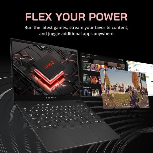 ASUS ROG Flow 13.4'' WUXGA Touchscreen Laptop, AMD Ryzen 9 6900HS, 16GB LPDDR5 RAM, 2TB SSD, NVIDIA GeForce RTX 3050, Backlit Keyboard, Win 11 Pro, Black, 32GB Hotface USB Card (Renewed) in Saudi Arabia