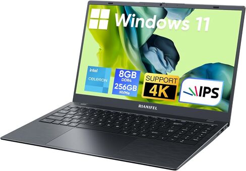 كمبيوتر محمول، شاشة 15.6 بوصة 1920x1080 IPS، ذاكرة وصول عشوائي 8 جيجابايت/256 جيجابايت NVMe SSD، معالج Intel N5095 رباعي النواة، كمبيوتر محمول، يدعم 2.4 جيجا/5 جيجا هرتز واي فاي، BT، شحن Type-c PD 3.0 in Saudi Arabia