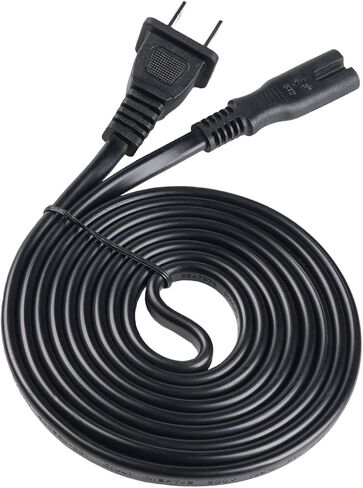 سلك طاقة للتلفزيون بطول 12 قدم لهاتف Samsung LG TCL Roku Sony Insignia 2 Prong Cord TV Plug - استبدال كابل الطاقة غير المستقطب 125 فولت من UL in Kuwait