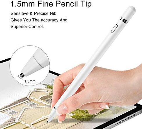 Active Stylus Pencil Compatible for Apple,Stylus Pens for Touch Screens, High Sensitivity,Rechargeable Stylus Pen Compatible with iPhone,iPad,Android Tablet and Other Touch Screen (White) in Saudi Arabia