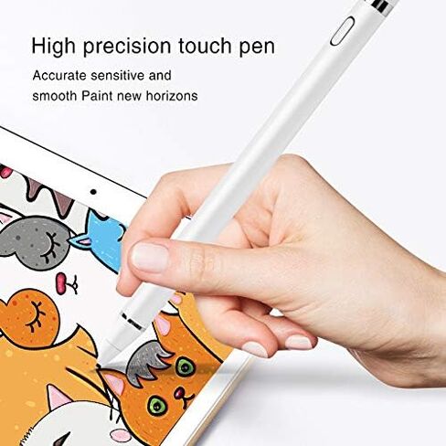 Active Stylus Pencil Compatible for Apple,Stylus Pens for Touch Screens, High Sensitivity,Rechargeable Stylus Pen Compatible with iPhone,iPad,Android Tablet and Other Touch Screen (White) in Saudi Arabia
