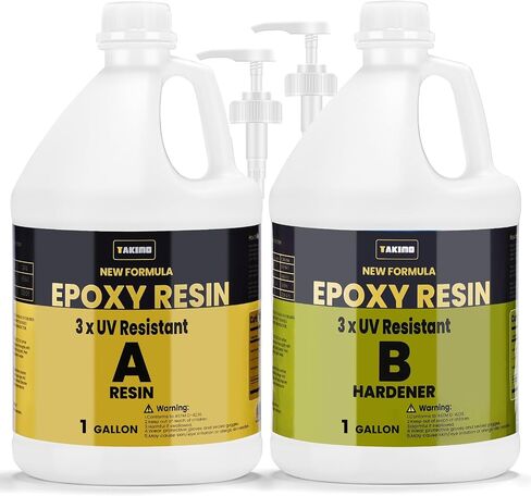 16OZ 3×UV Resistant Resin Kit,No Bubble & Crystal Clear Epoxy Resin for Coating, Casting, Table Top,DIY, Bar Top, River Tables, Resin Art, Wood with High Gloss Finish in Kuwait
