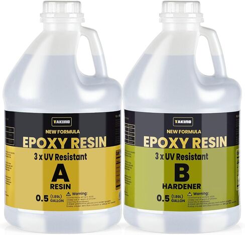 16OZ 3×UV Resistant Resin Kit,No Bubble & Crystal Clear Epoxy Resin for Coating, Casting, Table Top,DIY, Bar Top, River Tables, Resin Art, Wood with High Gloss Finish in Kuwait