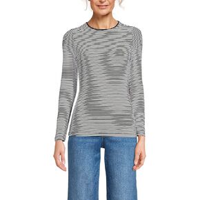 Lands' End Women's Plus Size Long Sleeve Lightweight Jersey Crew Neck Top