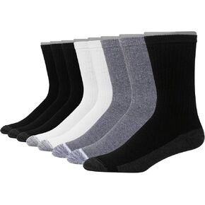 Hanes Ultimate Men Ultra Cushion Freshiq للتحكم في الرائحة مع جوارب مستديرة ممتصة للرطوبة، عبوة من 8 أزواج