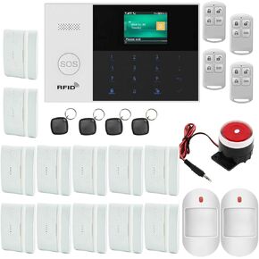 WiFi IP Cloud GSM Tuya Wireless Intelligent Home Office Security Alarm Burglar Anti-Theft System,RFID Access,Auto Dialer,Touch Keypad