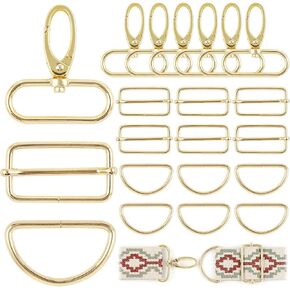PECMER 3/4 Inch Purse Hardware for Bag Making 18 Pcs Swivel Clasp Swivel Clasp Hooks Keychain Clip Purse Strap Chains Hardware D Rings for Purse Buckle Straps 20mm Rose Gold