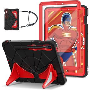 SIBEITU Case for Samsung Galaxy Tab S9 11 Inch/Galaxy Tab S9 FE 10.9 Inch 2023 for Kids with Screen Protector Stand, Kids Friendly Shockproof Case with Shoulder Strap for Samsung Tab S9/S9 FE, Blue