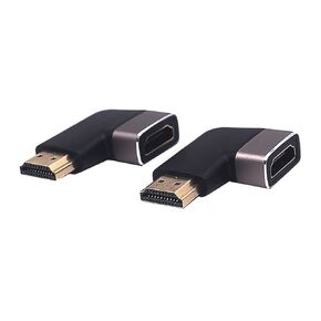2 Pack HDMI 8K Extender, 90 Degree Left Angle HDMI 2.1 Version Male to HDMI 2.1 Version Female Extension Adapter Connector Coupler, 8K@60Hz