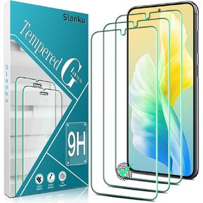Slanku [3-Pack] Screen Protector for Samsung Galaxy S23 5G Tempered Glass, Support Fingerprint Reader, Bubble Free, Anti Scratch, Easy installation