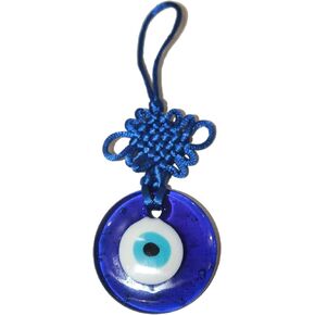 IS4A Talisman - حماية زجاجية واحدة للعين الشريرة - سحر الحظ السعيد، المنزل، المكتب، تزيين السيارة، زينة مباركة، تعكس الطاقة السلبية (6 بوصة)